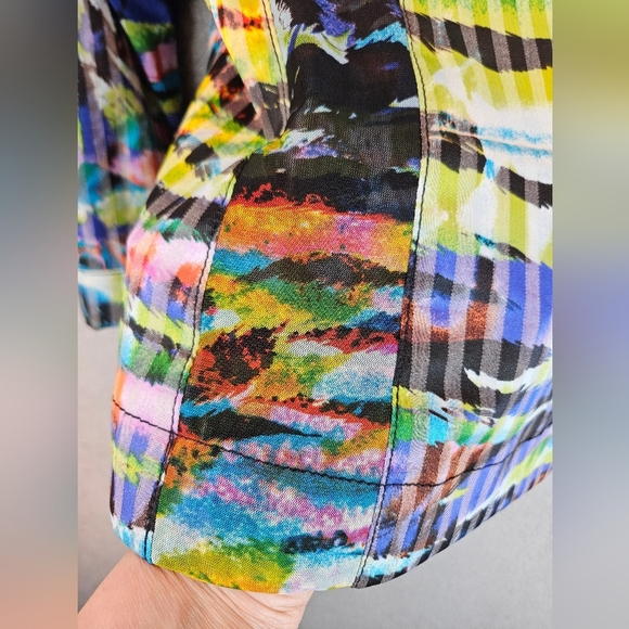 Alberto Makali Womens Colorful Lace Up Detail Short Jacket Sz 6 Vintage Light - Picture 12 of 12